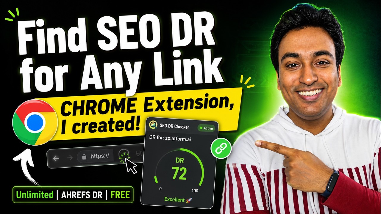 Free Ahrefs Domain Authority Checker Chrome extension icon on a browser toolbar with the DR badge visible