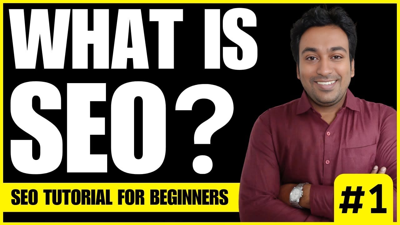 What Is SEO video thumbnail from lesson 1 of my SEO tutorial for beginners, explaining search engine optimisation