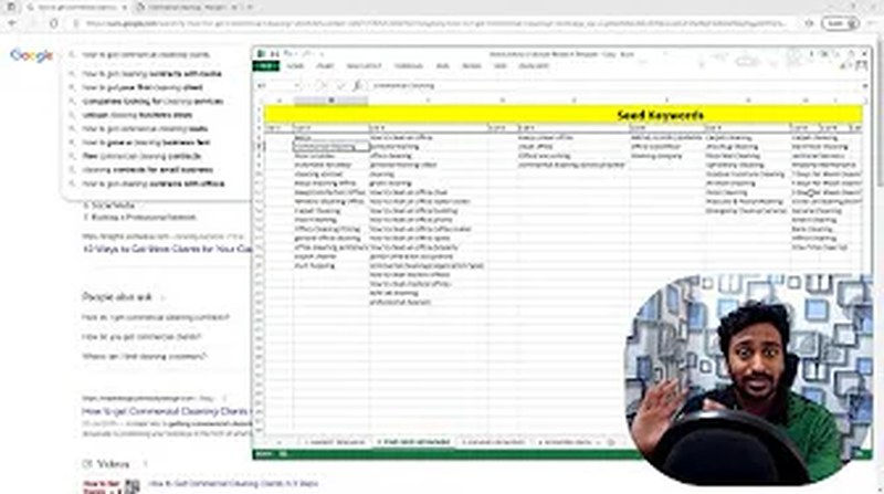 Finalizing keyword brainstorming spreadsheet before running through SEO tools