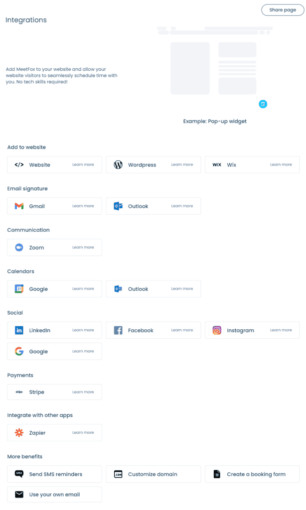 meetfox integrations