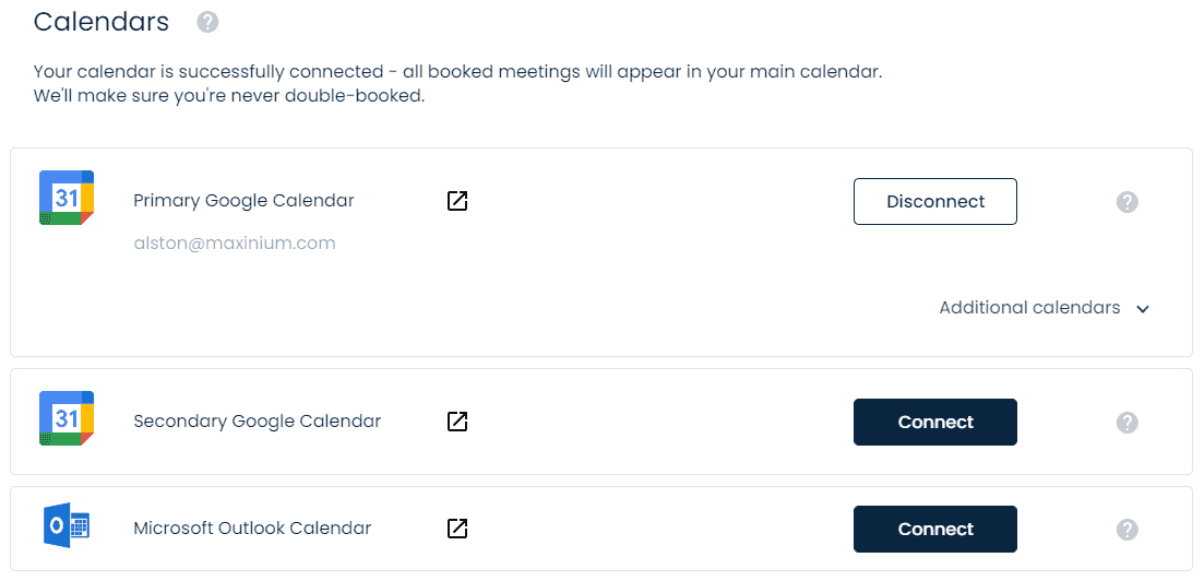 Sync with external calendar