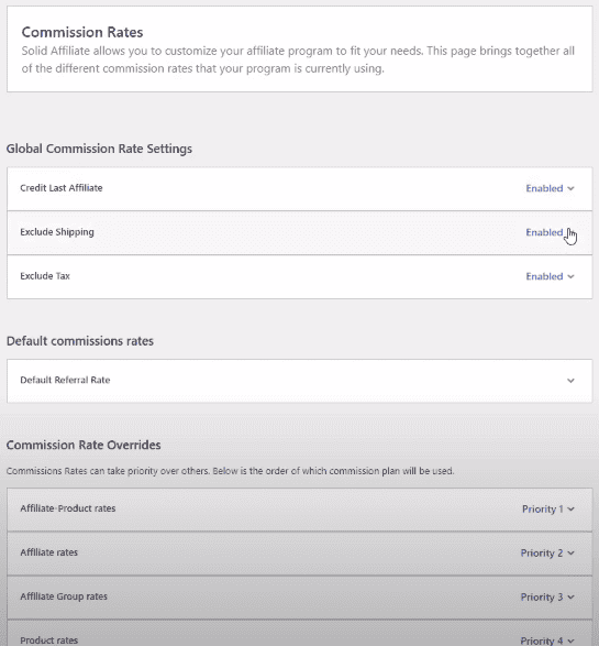 How you can manage commission rates dashboard