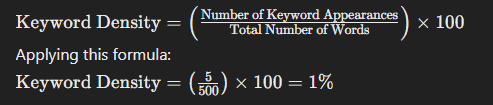 Keyword SEO density formula