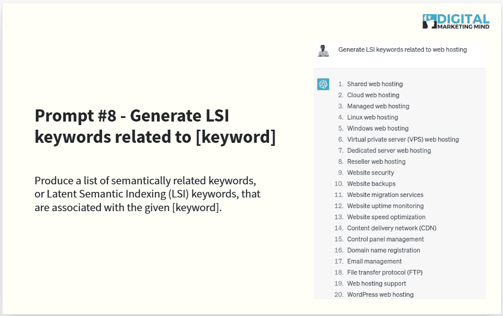 Generate LSI keywords related to a main keyword