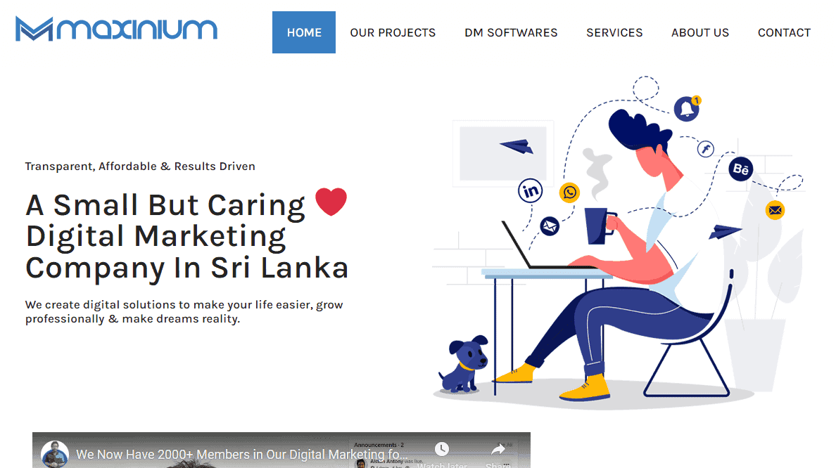 The website screenshot of Anthony brothers digital marketing company based out of in Sri Lanka.