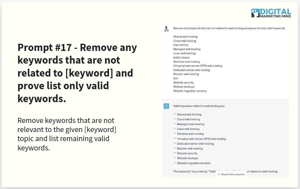 Remove unrelated and negative keywords