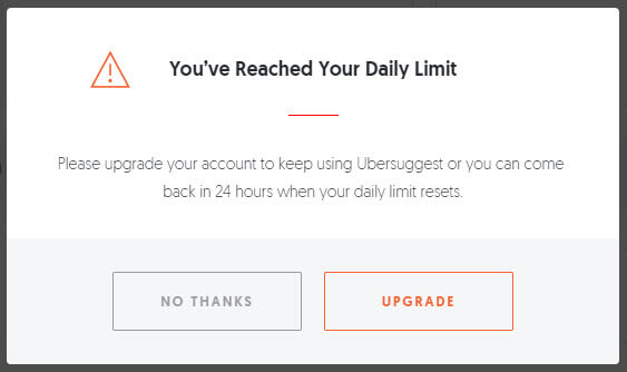 ubersuggest account limit