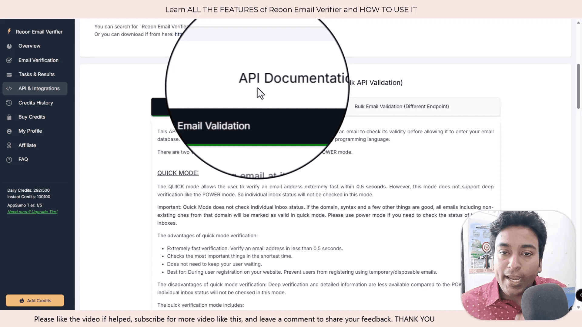 API integration options for Reoon Email Verifier