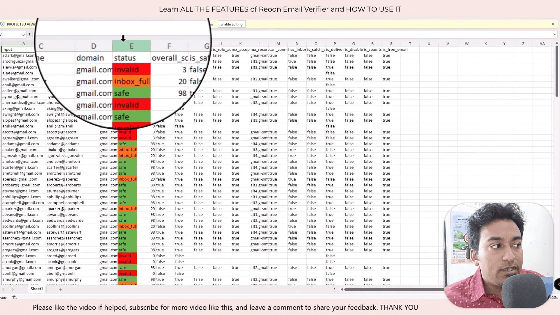 Downloading email verification results