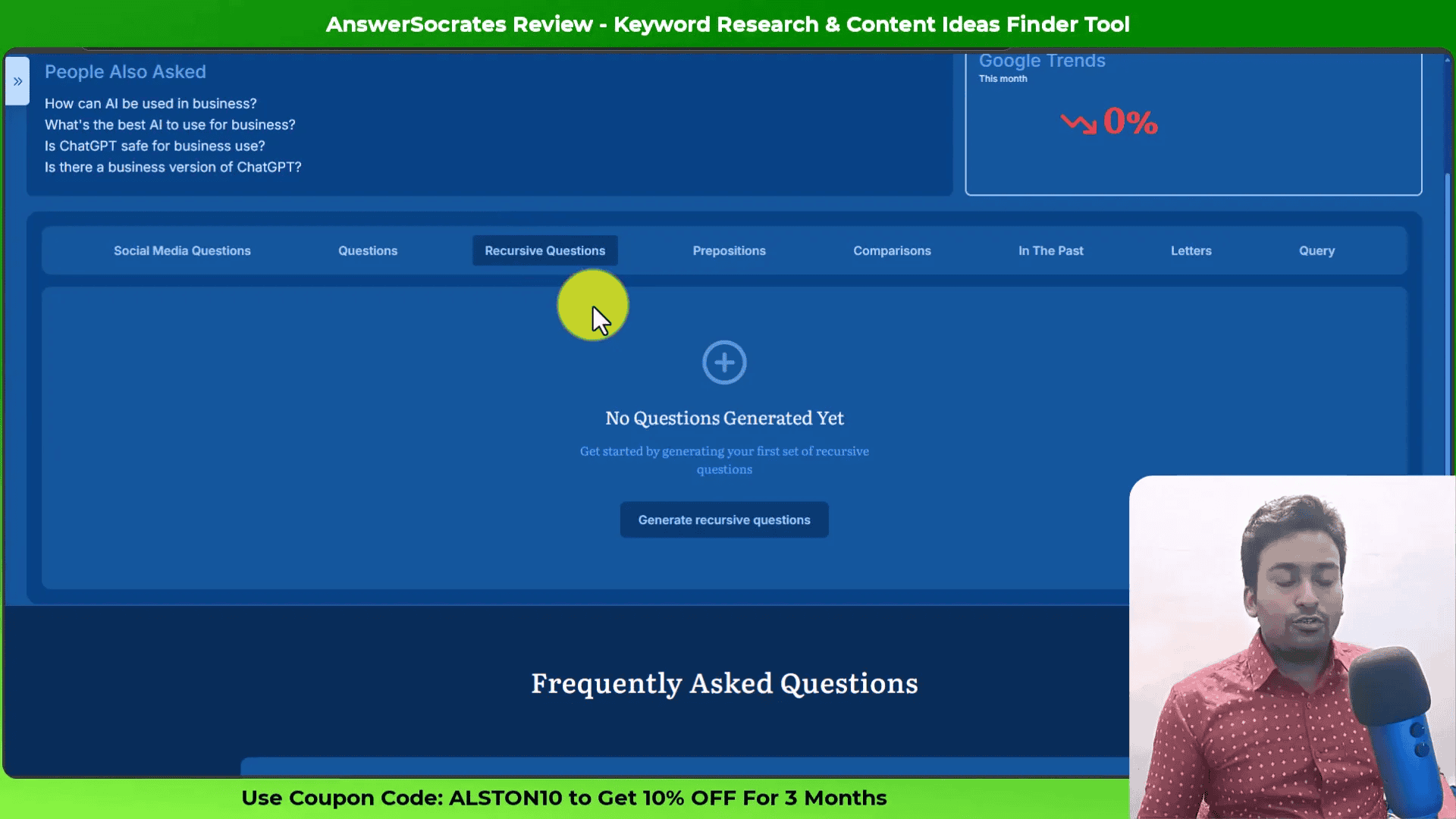 Recursive questions generation in Answer Socrates