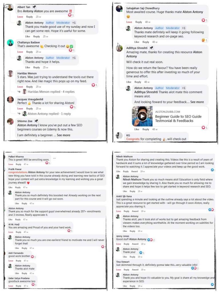 seo reviews from real students learning step by step