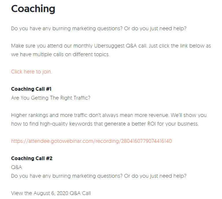 Ubersuggest Training