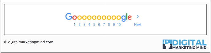Google search results page navigation