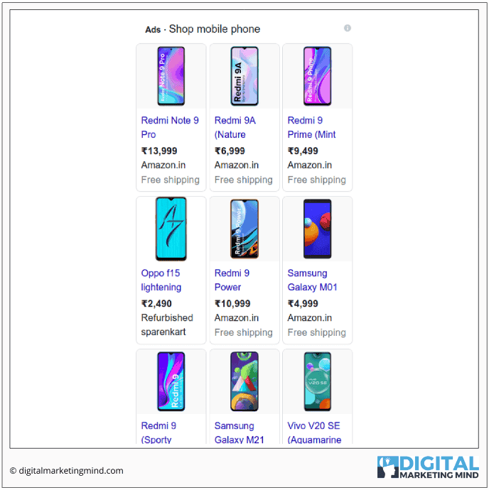 Google Shopping ads and product listings in SERP