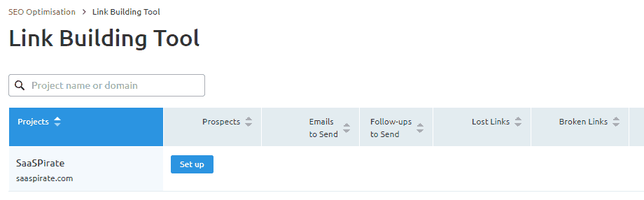 Link building tool for backlink opportunity discovery and outreach