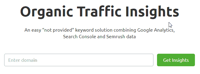 Organic traffic insights combining multiple data sources