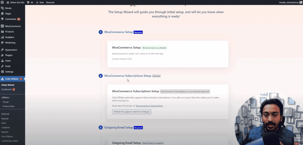 Solid Affiliate Wizard Setup